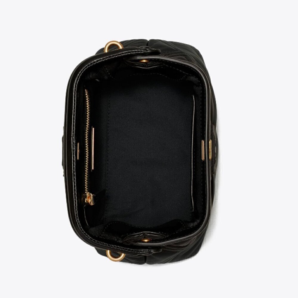 NWT! Tory Burch Fleming Frame Bag -Quilted Crossbody Bag - Small Black Lamb Skin - Picture 9 of 9